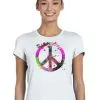 Ladies White Peace Sign CND Stop Wars Pop Art Symbol T-shirt