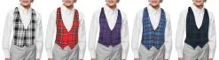 Childs Backless Tartan Waistcoat Burns Night Hogmanay Scotland Fancy Dress