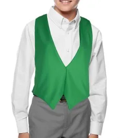 Childs Backless Emerald Green St Patricks Day Waistcoat Kids Fancy Dress