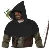 Adults Black Medieval Archers Cowl Fleece Arrow Hood Sherwood Forest