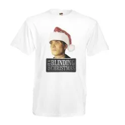 Mens White Tommy Shelby Blinding Christmas Peaky Blinders Xmas T-Shirt