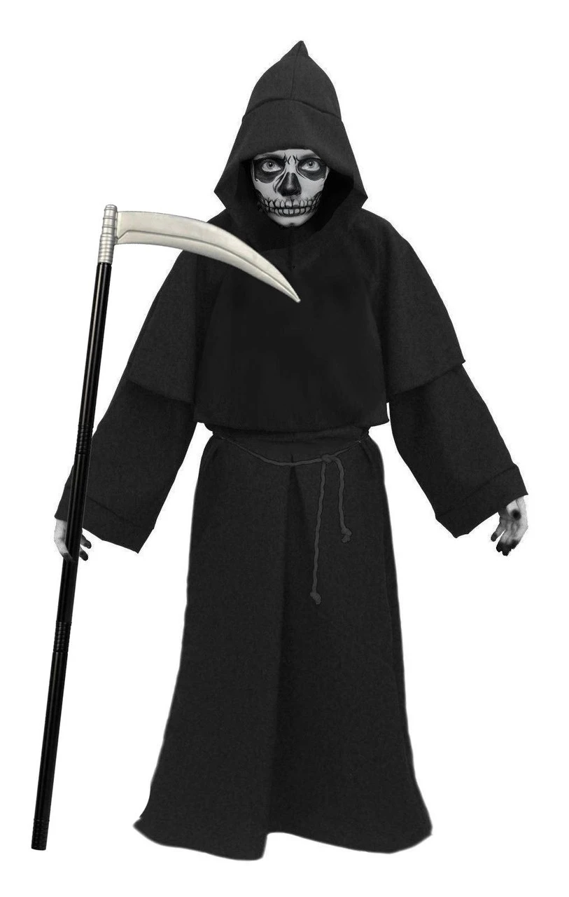 Deluxe Adults Grim Reaper Robes & Face Paint Halloween Fancy Dress Evil Costume 2 Deluxe Adults Grim Reaper Robes & Face Paint Halloween Fancy Dress Evil Costume - Image 2