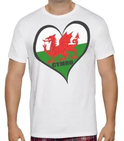 Mens Wales 'CYMRU' Welsh St. Davids Day T-shirt