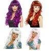 Ladies Coloured Curly Siren Mermaid Halloween Fancy Dress Wigs