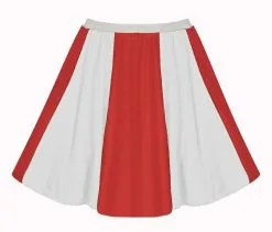Childs England Football Rugby St Georges Day Red & White 15" Two Tone Skater Skirt
