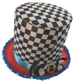 Adults Mad Hatter Checkered Top Hat Wonderland Fancy Dress Costume Accessory [One Size] -Halloween Shop 188ed32d 6b89 44b7 ab03 e0d3f150e326 12101.1680173559