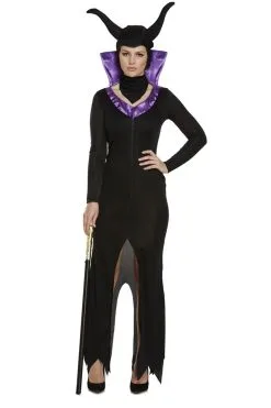 Ladies Evil Queen Sorcerer Forest Fairytale Fancy Dress Costume