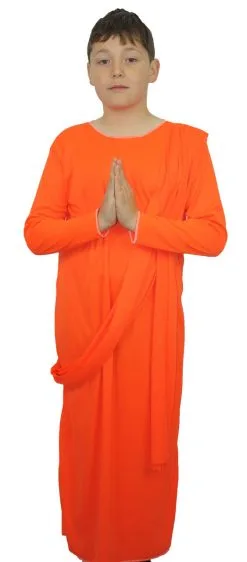 Childs Buddhist Monk Hare Krishna Shaolin Religious Fancy Dress Costume [Age 8-12 Years]