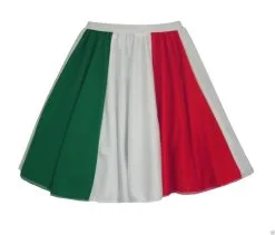 Womens Italy National Flag Panel Skater Skirt Patriotic Supporters Fancy Dress