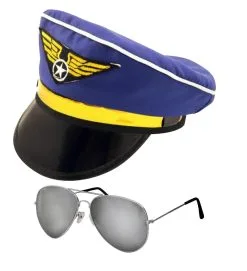 Police Captain Sargeant Sailor Captain Airline Pilot Peaked Hat & Glasses Fancy Dress Kit -Halloween Shop 2a0889d7 26de 4d9b b02e 2e85477f273c 71410.1628692958