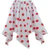 Adults Red Nose Day Charity Fundraising White With Red Polka Dot Handkerchief Skirt