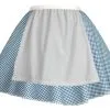 Ladies Blue Gingham Skater Skirt With Apron COWGIRL Barn Dance Harvest Fancy Dress