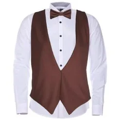 Adult Unisex Chocolate Brown Backless Waistcoats & Elasticated Dicky Bow Caberet Costume Accessory -Halloween Shop 38be456e 4a9e 48aa b753 c9dd22a17699 73098.1649151011