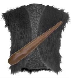 Unisex Caveman Prehistoric Waistcoat & Club Animal Fur Fancy Dress Set -Halloween Shop 39eae37a 8040 4474 b3bd e43ac740a774 86674.1657270623