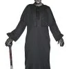 Adults Creepy Grave Digger Halloween Robes Cape Top Hat & Face Paint Fancy Dress Set