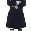 Adults Gothic Family Girl Dress, Socks & Facepaint Halloween Movie Fancy Dress Costume