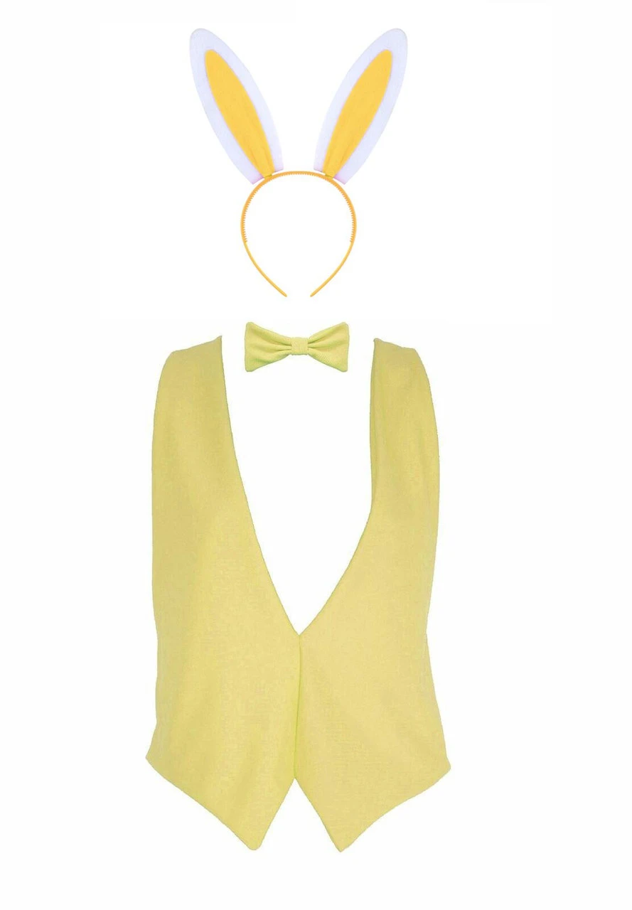 Adults Pastel Easter Bunny Sets Waistcoat Bowtie & Coloured Rabbit Ears 3 Adults Pastel Easter Bunny Sets Waistcoat Bowtie & Coloured Rabbit Ears - Image 3