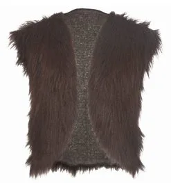 Adults Dark Brown Viking Faux Fur Waistcoat Mountain Man Fancy Dress