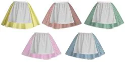 Adults 15" Length Gingham Skater Skirt With Apron Country Barn Dance Western Cowgirl World Book Day Fancy Dress Costume Accessory