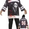 Adults Ghost Face Ice Hockey Jersey & Mask Halloween Fancy Dress Costume [One Size]