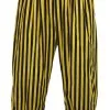Adults Long Yellow & Black Vertical Stripe Steampunk Bloomers Victorian Fancy Dress