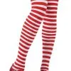 Ladies Red &White Striped Stockings Geek Nerd Fancy Dress