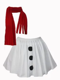 Kids White Snowgirl Snowman Snow Children Childrens Christmas Xmas Outfit Costume Red Scarf -Halloween Shop 57259fd7 50a7 492c 8e99 c4272cd4ca0f 96311.1645098515