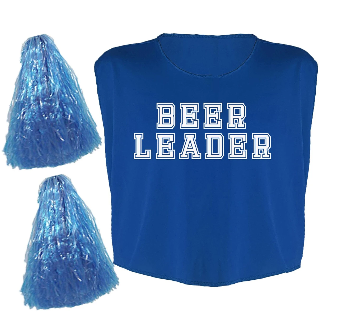 Mens Stag Night Beer Leader Crop Top & Poms Belly Top Cheer Leader Fancy Dress 3 Mens Stag Night Beer Leader Crop Top & Poms Belly Top Cheer Leader Fancy Dress - Image 3