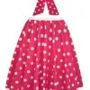 Ladies 22" Cerise Pink & White Polka Dot Rock & Roll Skirt & Necktie Fancy Dress