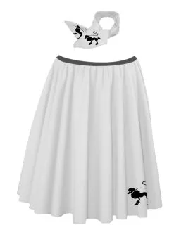 22" Length Poodle Skirt & Neck Tie 1950's Rock & Roll Fancy Dress [2 Sizes] -Halloween Shop 5f5b7eb6 e611 440f 94b1 021b400ccf09 99845.1681810226