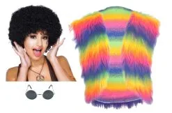 Ladies 70s Disco Diva 1970s Glam Rock Fur Waistcoat Shades & Afro Kit -Halloween Shop 6386b875 ea64 4da6 b066 4eb7e250de3e 39472.1632305262