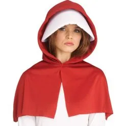 Handmaid Maiden Offred Habit Walking Angel Hood & Cape TV Show Halloween Fancy Dress