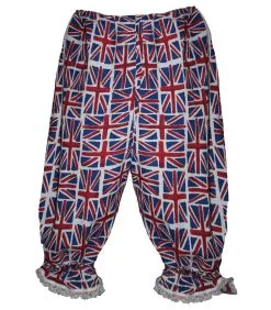 Childs Union Jack Flag Bloomers United Kingdom Great Britain UK GB King Charles Coronation Fancy Dress [Age 8-12 Years]