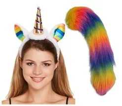 Unicorn Headband & Multicolored 20" Or 30" Faux Fur Tail Fancy Dress Costume Accessory -Halloween Shop 6aa07341 8f45 4d15 8c8d 1f4b23309038 52851.1669650366