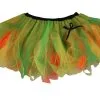 Ladies Orange Yellow & Green Halloween Cyber Tutu Skirt Pumpkin Fancy Dress