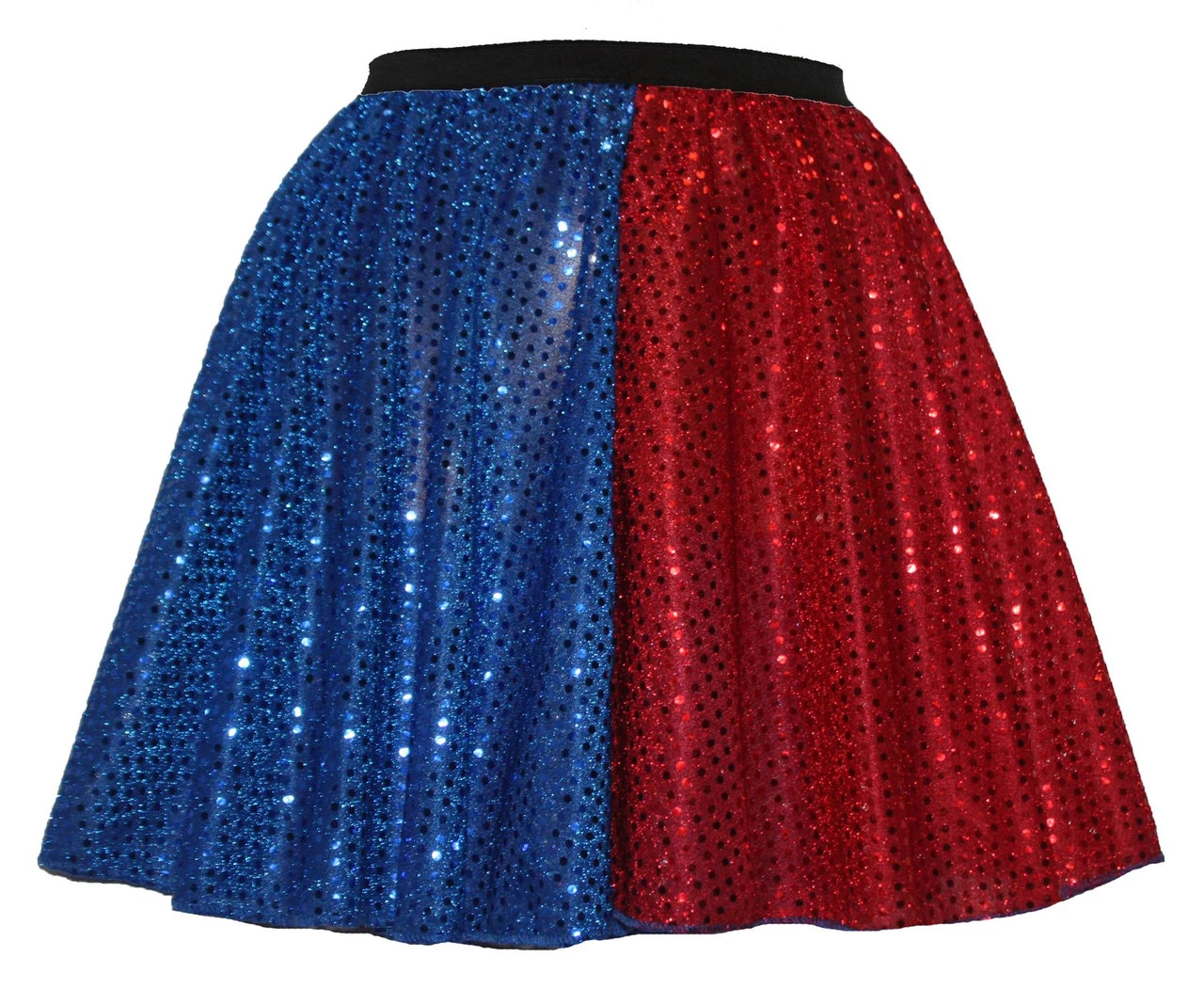 Childs 15" 8-12Yrs Sequin Harley Quinn Harlequin Super Villain Fancy Dress Skirt 1 Childs 15" 8-12Yrs Sequin Harley Quinn Harlequin Super Villain Fancy Dress Skirt
