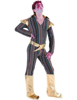 Adult Ziggy Stardust 1970's Pop Star David Bowie Fancy Dress Costume