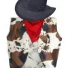 Adults Cowboy Waistcoat Hat & Neckerchief Western Wild West Fancy Dress Costume [3 Sizes]