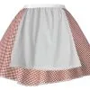 Ladies Red Gingham Skater Skirt With Apron COWGIRL Barn Dance Harvest Fancy Dress