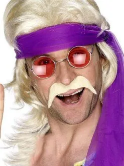 Smiffys Moustache Seventies Blonde White