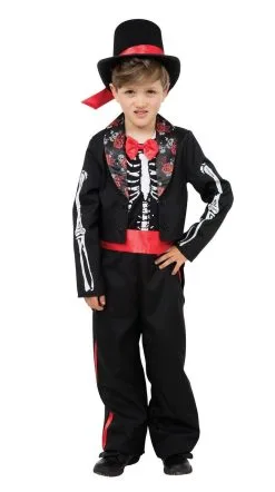 Boys Large Day Of The Dead Halloween Fancy Dress Costume