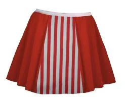 Ladies 15" Red & White Festive Candy Cane Christmas Fancy Dress Skater Skirt