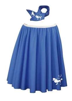 22" Length Poodle Skirt & Neck Tie 1950's Rock & Roll Fancy Dress [2 Sizes] -Halloween Shop 83039503 d4e3 4846 a227 42718796aa48 82606.1681810217