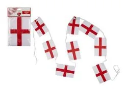 England St George Cross Bunting 12ft Length 8 Flags 8"x5" Durable Rayon