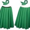 26" Length Rock N Roll Skirt & Neck Tie Emerald Green St Patricks Day Fancy Dress [2 Sizes]