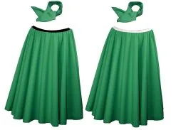 26" Length Rock N Roll Skirt & Neck Tie Emerald Green St Patricks Day Fancy Dress [2 Sizes]