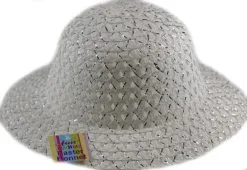 White Bonnet Chldrens Hat Decorate With Chicks & Eggs Easter