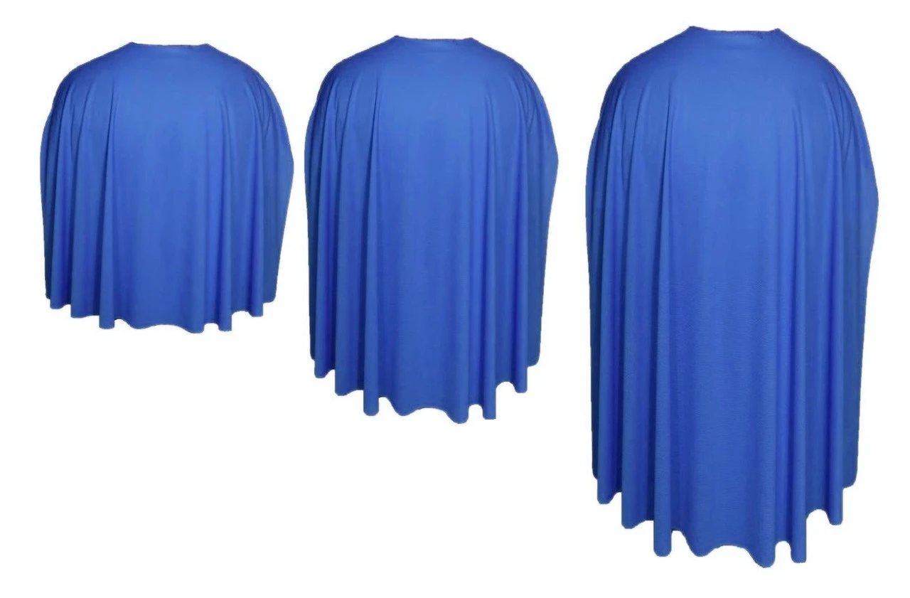 Adults Royal Blue Custom Made Super Hero Cape Fancy Dress Accessory 1 Adults Royal Blue Custom Made Super Hero Cape Fancy Dress Accessory