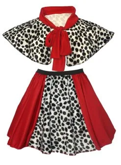 Childs Cruella Deville Dalmation Skirt & Shawl Halloween World Book Day Fancy Dress Costume [Age 8-12] -Halloween Shop 978b672c 015d 41a9 88fd 28697f6e51d1 50737.1663150347