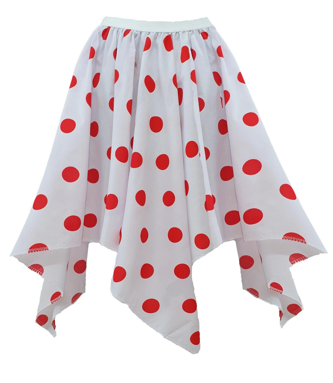 Adults Red Nose Day Charity Fundraising White With Red Polka Dot Handkerchief Skirt 3 Adults Red Nose Day Charity Fundraising White With Red Polka Dot Handkerchief Skirt - Image 3